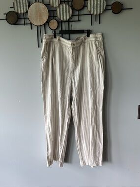 torrid Cream & Mauve Striped Wide Leg Trousers Size 18